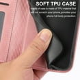 thumbnail image 3 of Tarise for Apple iPhone 13 Cases Covers, PU Leather Shockproof Flip Folding Kickstand Card Holder Pocket Wallet Wrist Strap Handbag Magnetic Closure Women Men Case Cover for iPhone 13 6.1 inchRosegold, 3 of 8