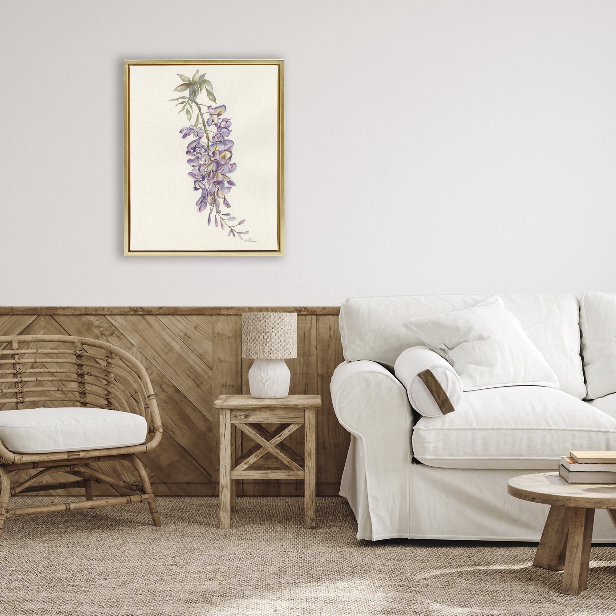 Stupell Industries Delicate Hyacinths Study Gold Framed Floater Canvas Wall Art, design by Cady Driver