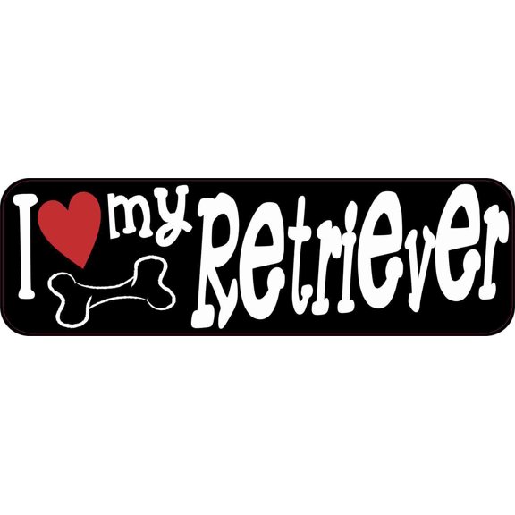10in x 3in I Love My Retriever Bumper Sticker Vinyl Truck Window Decal