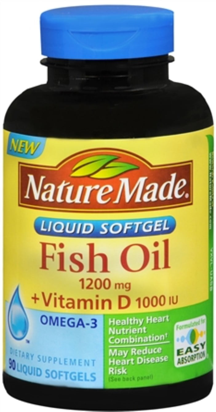 Nature Made Fish Oil 1200 Mg Vitamin D Liquid Softgels 90 Soft Gels Pack Of 4 Walmartcom