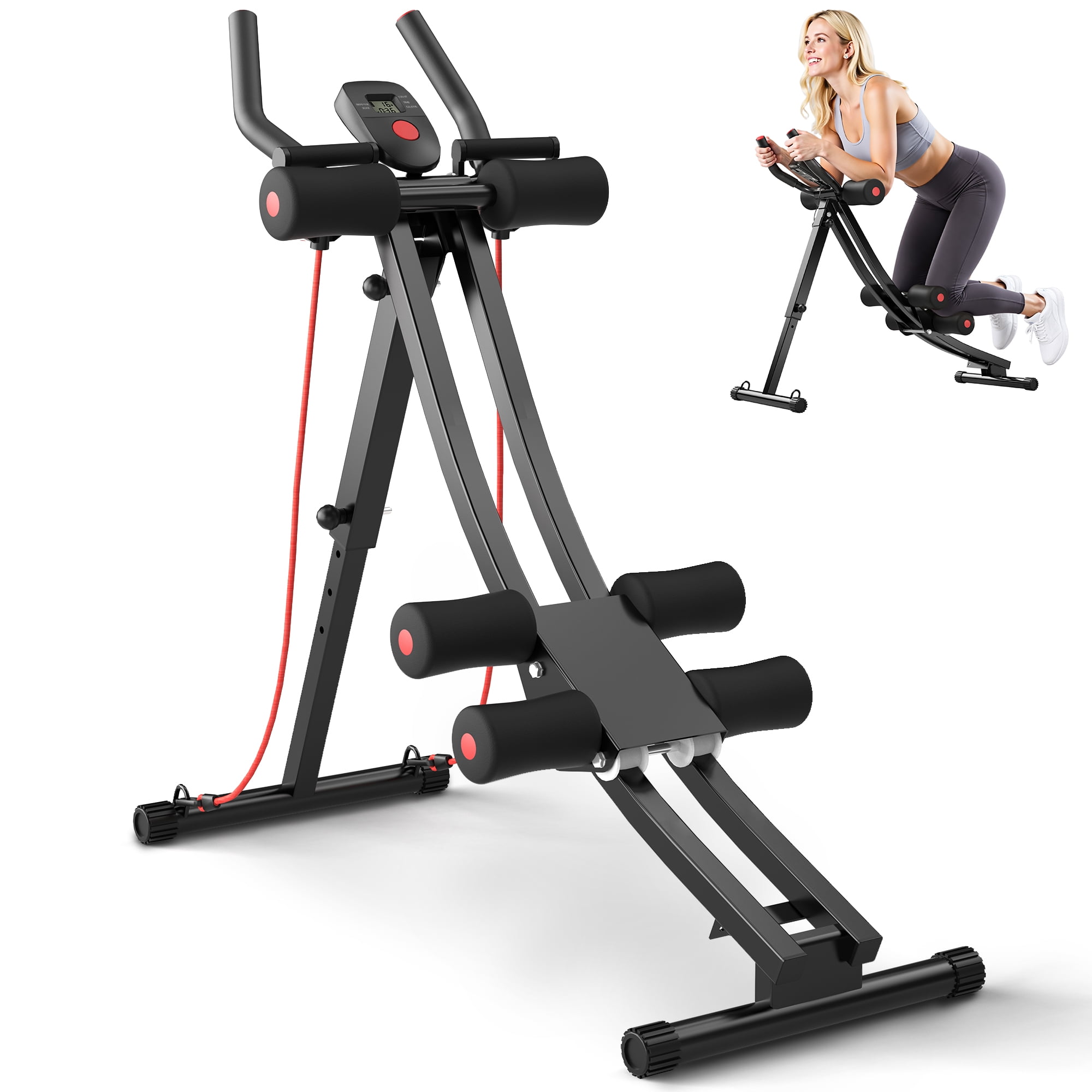 bigzzia Foldable Ab Machine, Abdominal Exercise Machine
