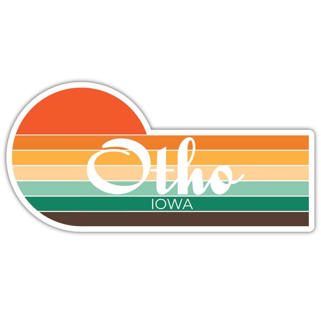 Otho Iowa 4 x 2.25 Inch Sticker Retro Vintage Sunset City 70s Aesthetic