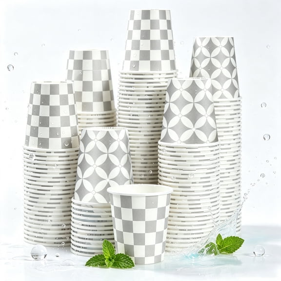 Lamosi Disposable Paper Cups Gray Small 5 oz Cups, 300 Count