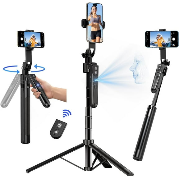 NEOYFC  Face Tracking Tripod 360° Rotation with Stand, 70.9" Motion Sensor Phone Tripod Stand, No App, Gesture Control, Smart Face Body Auto Tracking Selfie Stick Tripods for Video Record/