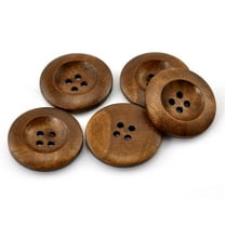 TEHAUX 10pcs Coffee Color Wood Buttons for Knitting, Scrapbooking, Sewing, Craft Projects and DIY Accessories