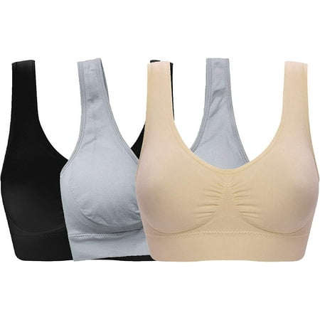 

QWZNDZGR Women s Seamless Sports Bra Medium Impact Pocket Yoga Bras