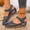 Blue, variant on flat sandals for women flat sandals for women Closed Toe Fisherman Flat Hook & Loop Medium Arch Flat Slip-Resistant flat sandals for women Arch Support Flat Heel