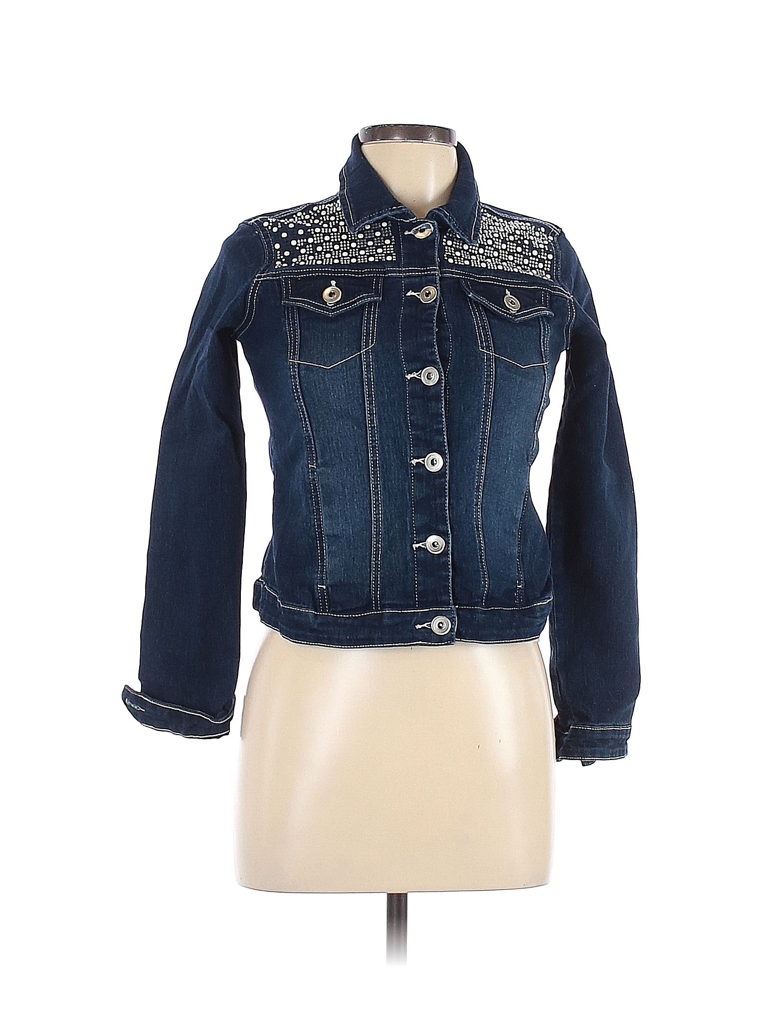 baccini white denim jacket