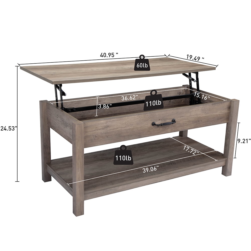 Private Jungle Rustic Lift Top Coffee Table W/ Hidden Storage Compartment and Open Shelf Home,Gray Private Jungle Rustic Lift Top Coffee Table W/ Hidden Storage Compartment and Open Shelf Home,Gray