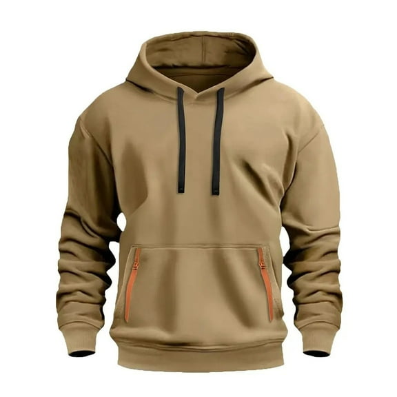 CONFREE Men's Hoodies Solid Color Hoodies For Men Long Sleeve Casual Pullover Hooded Sweatshirts With Pockets