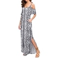 thumbnail image 2 of Aiyino Women's Summer Casual Loose Long Dress Cold Shoulder Short Sleeve Split Maxi Dresses, 2 of 6