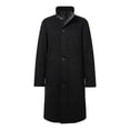 thumbnail image 5 of Fgnfyis Mens Winter Coats Cozy Mid Length Wool Blend Overcoat Loose Fit Modern Style Outerwear for Everyday Comfort Trench Coat Men Black M, 5 of 5