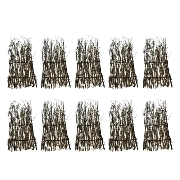 S SERENABLE 10 Pieces Garden Divider Border Bamboo Slat Reed Brushwood 30cm