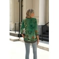 thumbnail image 3 of Zeagoo Women Blouses 3/4 Length Sleeve Loose Shirts Cute Spring Summer Blouses Pleated Plus Size Floral Tunics Crewneck Clothes, 3 of 8