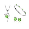 thumbnail image 4 of Wentin Jewelry Sets Clearance! Stylish Simple Crystal Earrings Necklace Bracelet Jewelry Three Piece Set, 4 of 6