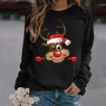 thumbnail image 3 of Femmes de Noël Pullover Graphique Imprimé Sweatshirt de Mode Mi-Longue Veste Hoodie Outwear Doux Longue Sleeve Fermeture Blouse Col Rond Hiver Cardigan, 3 of 6