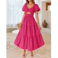 thumbnail image 2 of Vestido ZESICA 2025, estilo bohemio, bordado, rosa de vacaciones, talla L, 2 of 8