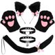 thumbnail image 1 of FRCOLOR 1 Set de diadema con orejas de zorro de piel sintética, guantes con forma de pata de gato, gargantilla de zorro, accesorios para cosplay de mujer, 1 of 8