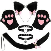 Cat Ears And Tail Set, FRCOLOR 1 Set Faux Fur Fox Ears Hair Band Cat Paw Gloves Ears Headband Fox Chokers Women Cosplay Accessories