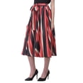 thumbnail image 4 of Women Skirts Stripes A- Line Midi Skirt for Ladies Knee Length Skirts Comfortable Casual Office Wear Online, 4 of 6
