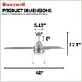 thumbnail image 3 of Honeywell Berryhill Ceiling Fan, Quiet Motor and Pull Chain, 48", Matte Black, 3 of 11