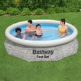 thumbnail image 3 of Bestway Fast Set 10' x 26" Stacked Stone Inflatable Swimming Pool Set, 3 of 14