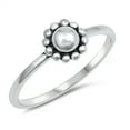 thumbnail image 1 of Oxidized Ball Bead Halo Sun Flower Ring .925 Sterling Silver Band Jewelry Female Male Unisex Size 7, 1 of 4