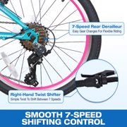 Hykolity 20 Inch Kids Mountain Bike Boys Girls Children Youth MTB Bicycle For Ages 8-13 Bikes With Adjustable Seat Dual Brake Kickstand Reflector, Blue
