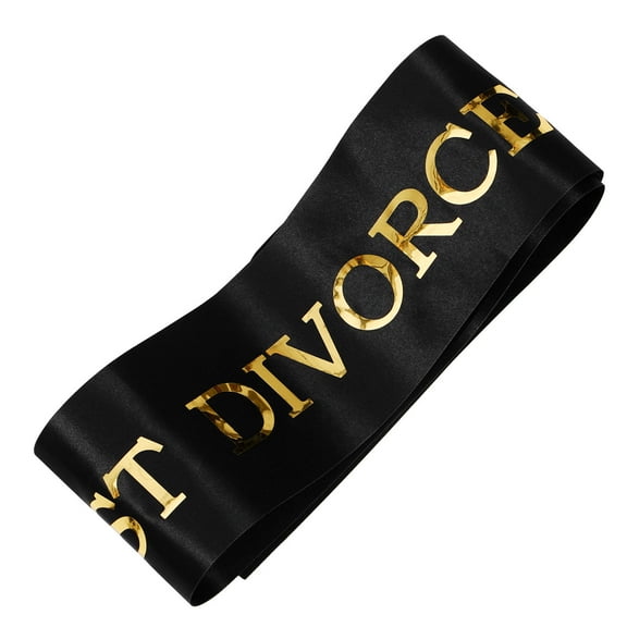 HAMPPLIES 5Pcs Elegant Divorce Sash for Women Just Divorced Party Supplies in Black