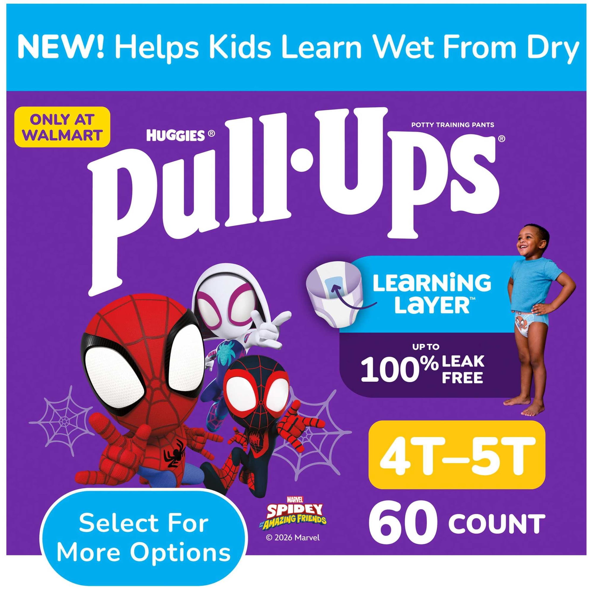 Pull-Ups Boys' Potty Training Pants, 4T-5T (38-50 lbs), 60 Count (Select for More)