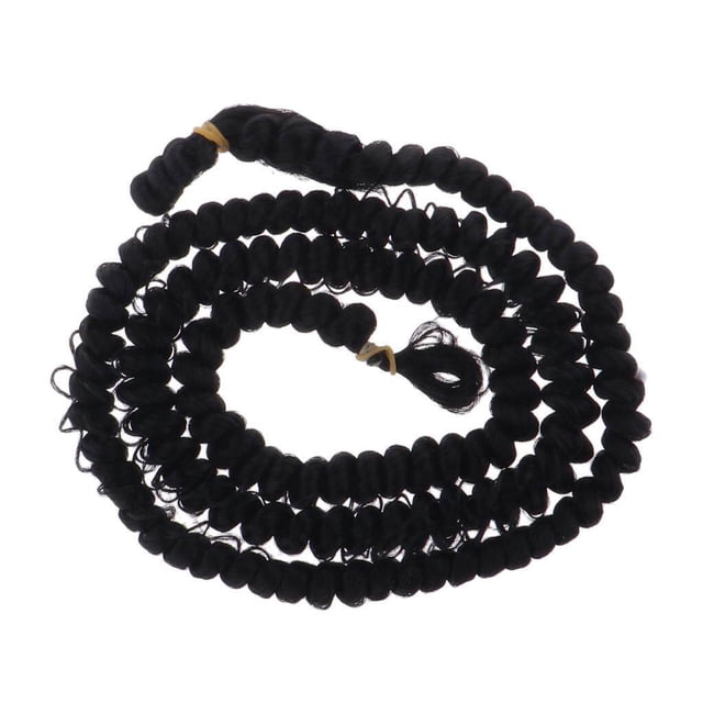 fastboy Poupée Fille Mode 1m Perruque Bouclée Postiche pour Poupée BJD Accessoires DIY Noir
