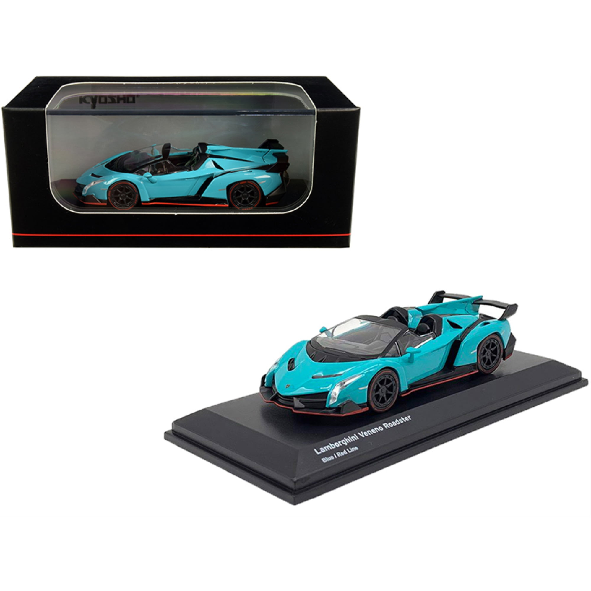 Kyosho KS07040A2 Lamborghini Veneno 1/64 Diecast Rossa Linea Verde Pressofuso