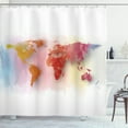 thumbnail image 1 of Ambesonne World Map Shower Curtain, Watercolor World Map, 69"Wx84"L, Multicolor, 1 of 2