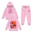 thumbnail image 1 of Pop cazadora para niña Hooded Sweatshirt Set,Soft Streetwear Pullover,Cute Long Sleeve Hoodie for Fall Winter （Pink）, 1 of 2