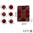thumbnail image 2 of Boules de Noël Rouges Floquées Boules Peintes Décoration de Sapin de Noël Boules Suspendues 12 Pcs 6cm Boules en Feutre de Noël, 2 of 3