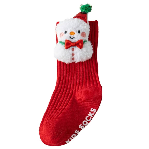 yocbz Kid Fuzzy Christmas Socks Baby Mid Socks Girl Non Slip Floor Toddler Stockings Christmas Long Socks Dress Sock White,Size for 0-3 Months