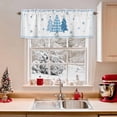thumbnail image 2 of Blue Christmas Tree Valances for Windows, Winter Snowflake Striped Xmas Rod Pocket Valance Short Window Treatments Curtains for Kitchen Bathroom Bedroom Decor, 60 x 14 In, 2 of 9