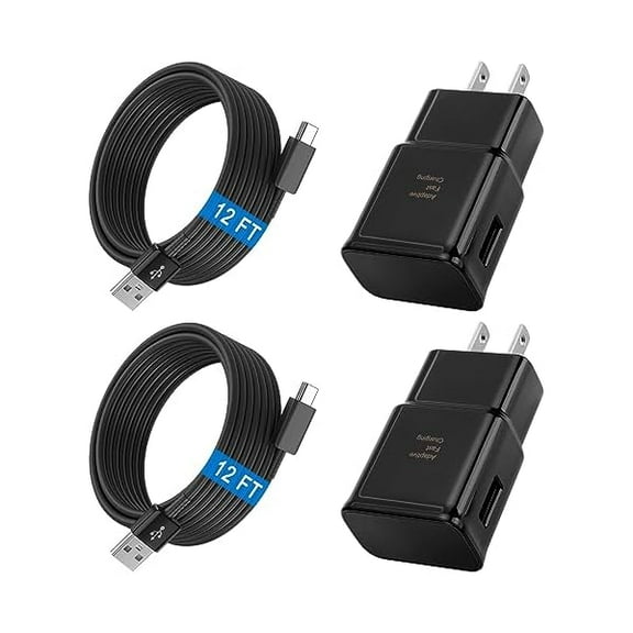 ZCAndroid Charger Type C Cable Fast Charging with 12FT USB C Phone Charger Cord for Samsung Galaxy S10/S10e/S10 /S9/S9 /S8/S8 /S23/S22/S21 Ultra/S20/Note 20/Note 10/Note 9/8/Z Flip 3/A03s/A02s, 2Pack