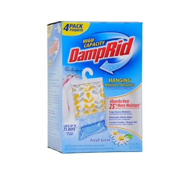 DampRid High Capacity Hanging Moisture Absorber Fresh Scent, 16 oz (4 Pack)