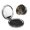 Round Shape, variant on Music Cool Piano Vintage Portable Double-Sided Face Mirror Round Shape, Magnifying Compact Pocket Mirror with PU Leather Cover