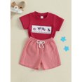 thumbnail image 5 of BemeyourBBs Toddler Baby Boy 4th of July Outfit Patriotic Independence Day Summer Clothes Cute Popsicle American Flag Embroidered Short Sleeve Tshirts Plaid Shorts Set, 5 of 9