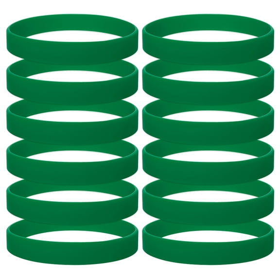GOGO 120 Pcs Silicone Bracelets for Teens Kids, Wholesale Forest Green Rubber Wristbands