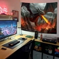 thumbnail image 4 of Fantasy Red Dragon Tapestry, Medieval World Dragon and Human War Poster Tapestry Wall Hanging for Men Boys Bedroom, Magical Tapestries Blanket College Dorm Home Decor 60X40inches, 4 of 4