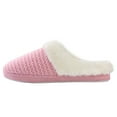 thumbnail image 3 of Women's Cozy Woven Knit Soft Plush Slippers with No-Slip Rubber Sole For Indoor, Outdoor, Spa Use (Pink), 3 of 4