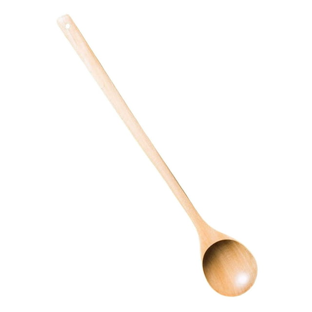 Long Wooden Spoon for Cooking – Inch Kitchen Utensil with Smooth Handle and Hanging Hole for Easy Mixing and Everyday Use