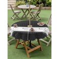 thumbnail image 4 of Outdoor Tablecloth with Umbrella Hole for Patio/Picnic/Party/Camping, Black Plaid Waterproof Table Cloth Round Cover Washable, Vintage Live Love Laugh Star Love Heart (Dia 60"), 4 of 8