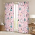 thumbnail image 2 of Cartoon Rabbit Curtains & Drapes Wild Animal Blackout Curtains for Living Room,Watercolor Easter Eggs Curtains Floral Tree Sketch Pines Window Curtains 42''Wx63''L, 2 of 5