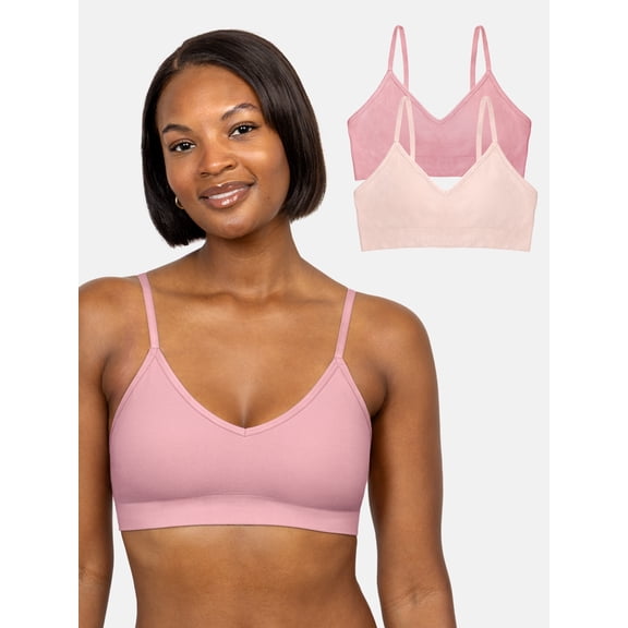 Fruit of the Loom Women's Seamless Triangle Bra, 2-Pack, Sizes S-4XL