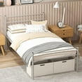 thumbnail image 1 of Gymax Base de Lit en Métal Format Simple Plateforme pour Matelas avec Tête de Lit Argent, 1 of 9
