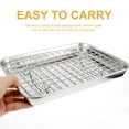 thumbnail image 4 of QUTETN Biscuits Oven Roasting Pan Oven Tray Chicken Wing Rack Baking Pan Grid Stainless Steel, 4 of 6